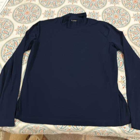 St. John Tops - ST JOHN LADIES NAVY BLUE MOCK NECK  LITE SHIRT-XL-GR8T 4 LAYERING